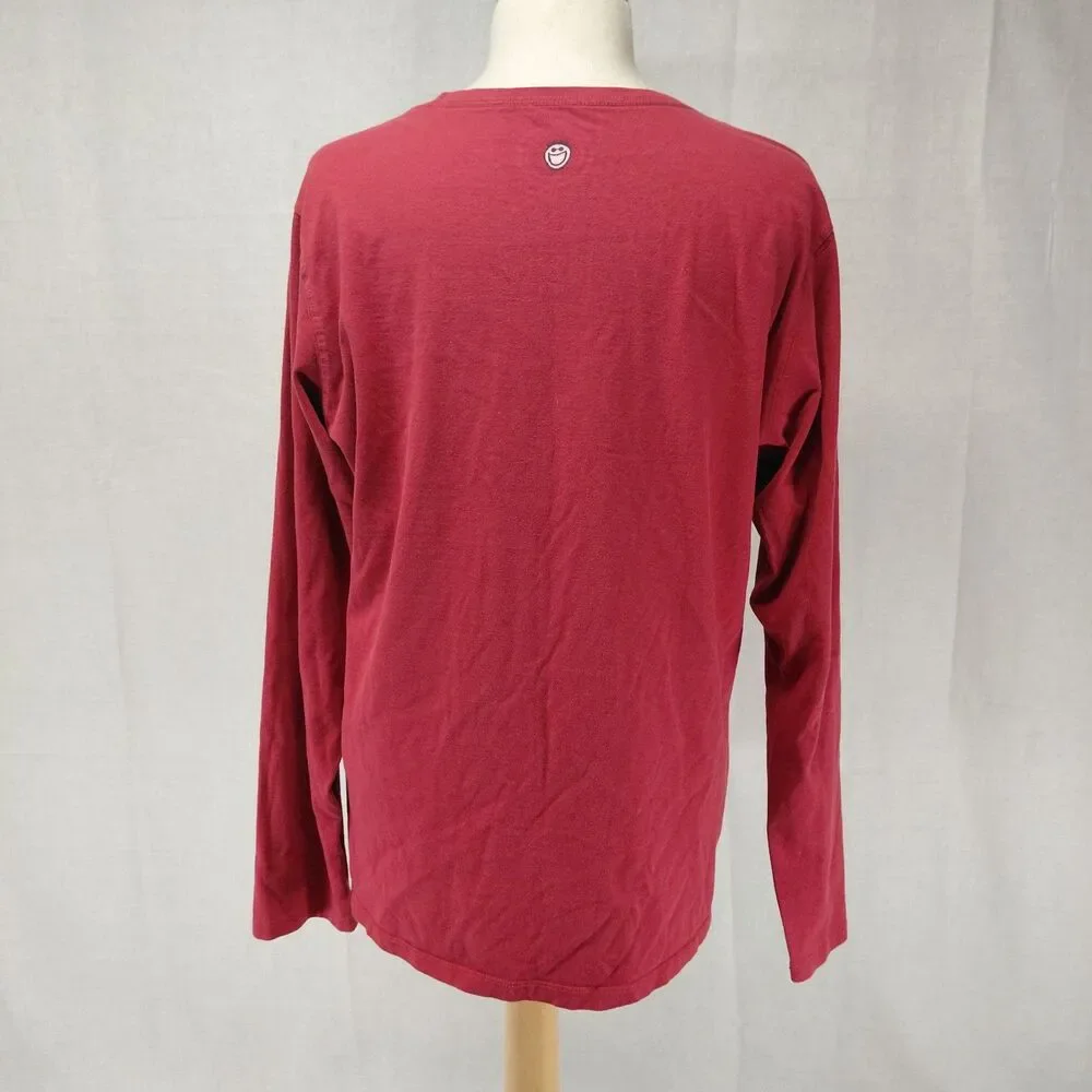 Life Is Good Snowman w/ Skis Red LS T-Shirt Sz XL - Picture 5 of 7